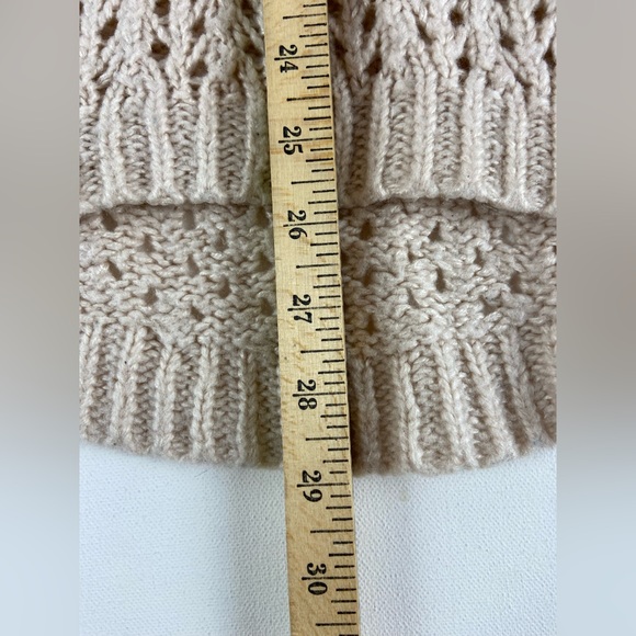 Glimmer By JJ Basics Gray Striped Open Knit Sweater Medium (sku490) - Picture 8 of 9